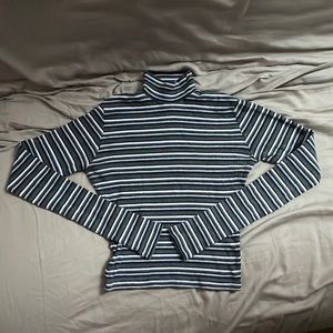 brandy melville mock neck striped crop top